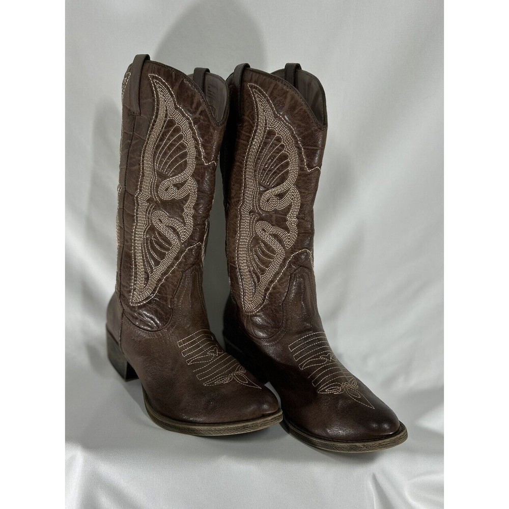 Coconuts size 9 Women’s Chance Brown Vegan Leather Western Cowboy Boots
